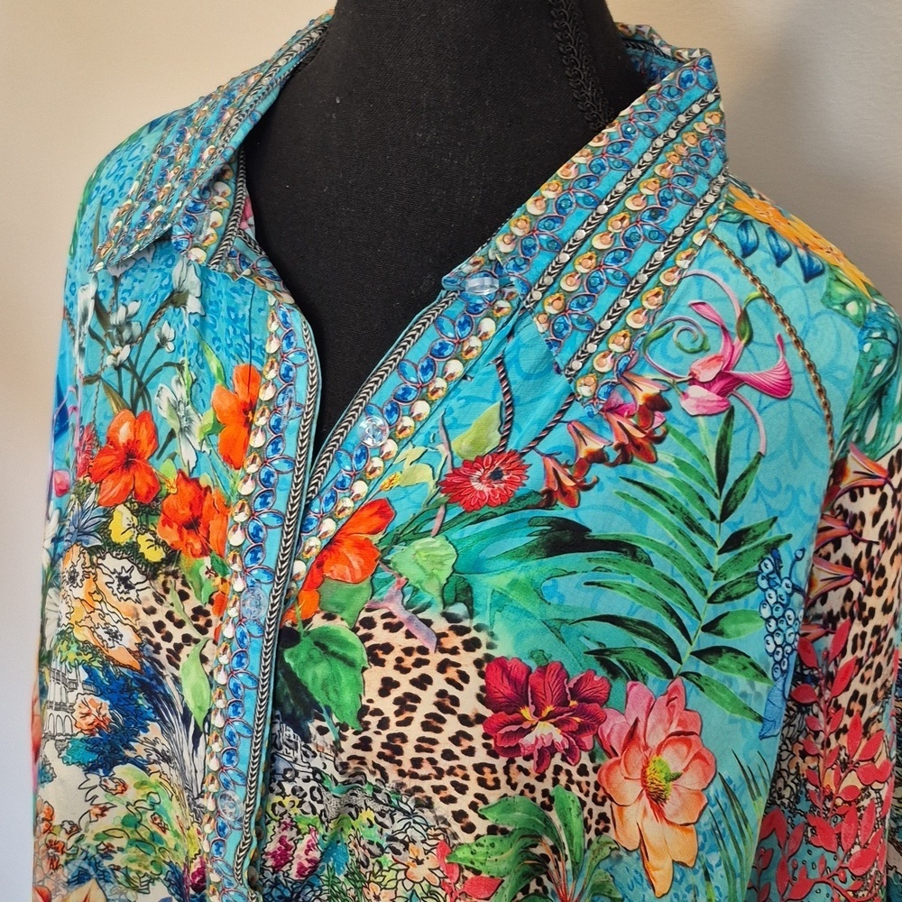 NEW Vibrant Tropical Print Tunic - One Size fits most - Picture 3 of 9